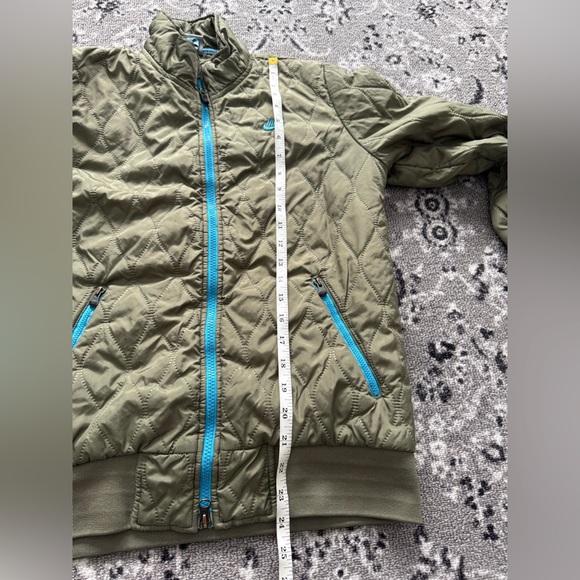 Women’s Vintage Nike Quilted Coat Jacket Size M 8-10 Green and Blue - Picture 7 of 11